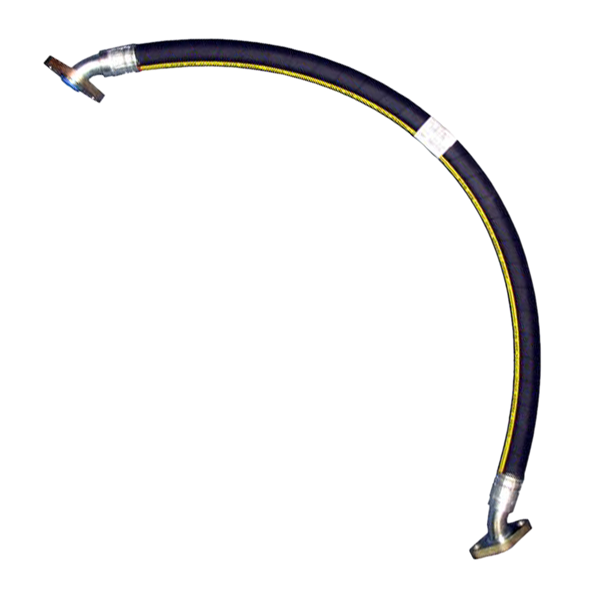 1-1/8" ID Flanged Center Car Cushioning Hose Assembly x 1" 45° Flange Fitting x...