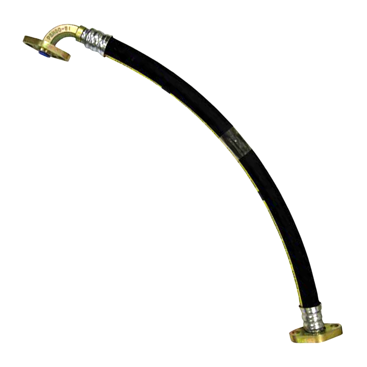 7/8" ID Truck Mounted Brake Hose Assembly - 3/4" Straight Flange by 1/2" 90° Fl...