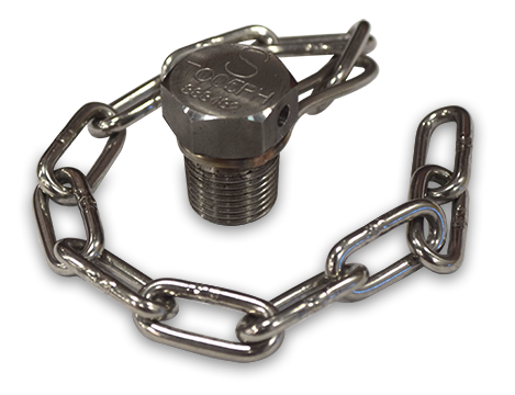 1/2-Inch Stainless Steel Plug Assembly with Stainless Steel Chain