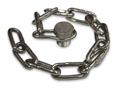 1/4-Inch Stainless Steel Plug Assembly with Stainless Steel Chain