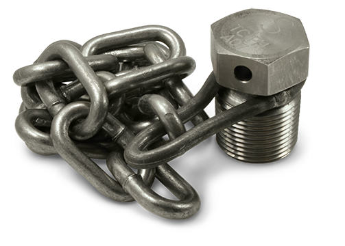 1-Inch Stainless Steel Plug Assembly with Stainless Steel Chain