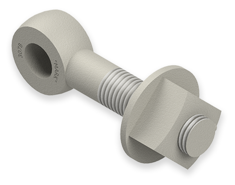 1 x 5-Inch Carbon Steel Eyebolt Assembly, Square Nut