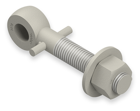 1 x 6-Inch Carbon Steel Eyebolt Assembly with Pin, Heavy Hex Nut, Lubed