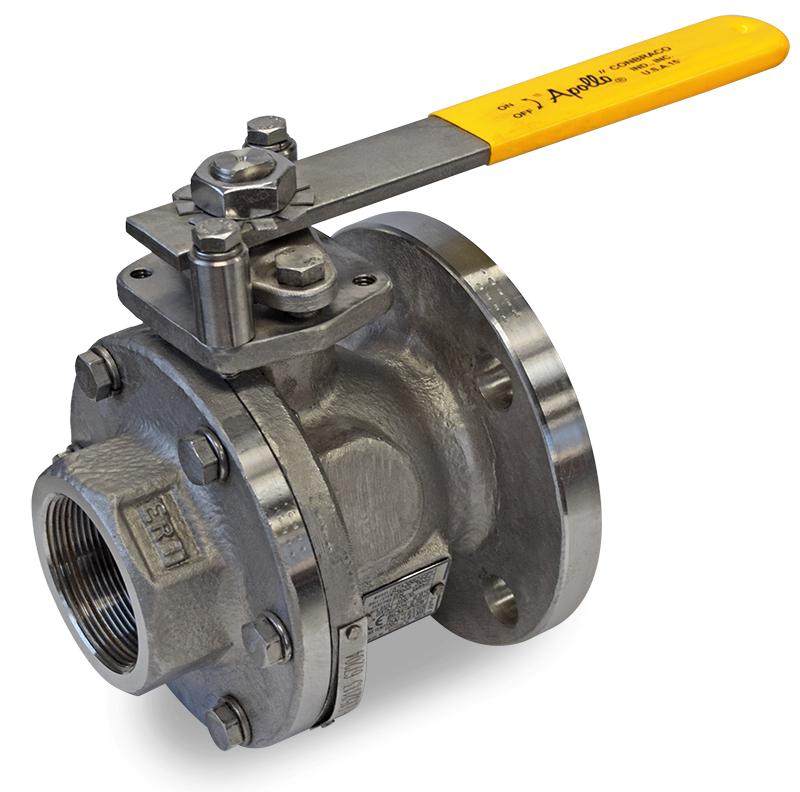 2 inch Flange x Thread Ball Valve, Stainless Steel, Full Port and Fire Safe