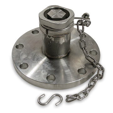 2-Inch Flanged Stainless Steel Top Fitting Assembly, Black Viton B Gaskets