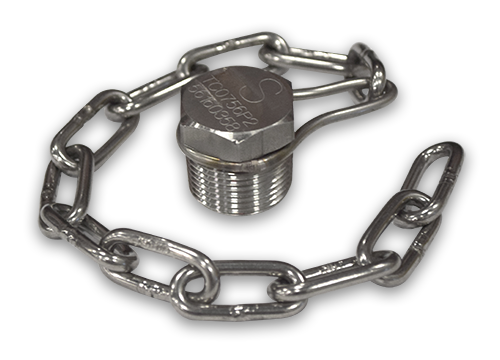3/4-Inch Stainless Steel Plug Assembly with Stainless Steel Chain