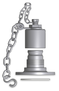 3-Inch Flanged Stainless Steel Quick Connect Assembly, White Nitrile Gaskets