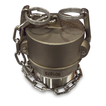 3-Inch Thread On Stainless Steel Top Fitting Assembly, Black Viton A Gasket