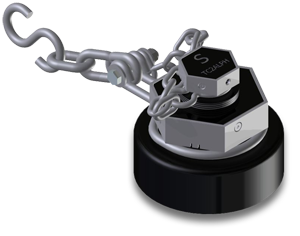 4-Inch Aluminum Bottom Outlet Cap with Gylon 3545 Gasket and Carbon Steel Chain