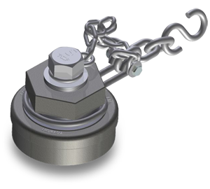 4-Inch Ductile Iron Bottom Outlet Cap with Carbon Steel Chain