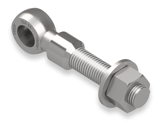 7/8 x 5-3/4-Inch Stainless Steel Eyebolt Assembly with Safety Collar, Heavy Hex Nut
