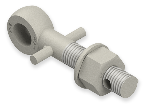 7/8 x 5-Inch Carbon Steel Eyebolt Assembly with Pin and Seal Hole, Heavy Hex Nut
