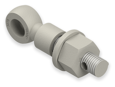 7/8 x 5-Inch Carbon Steel Eyebolt Assembly with Seal Hole and Safety Collar, Special Heavy Hex Nut