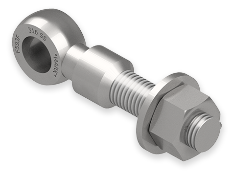 7/8 x 5-Inch Stainless Steel Eyebolt Assembly with Safety Collar, Heavy Hex Nut
