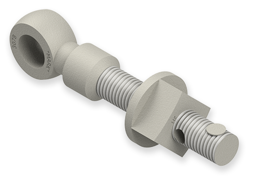 7/8 x 6-1/2-Inch Carbon Steel Eyebolt Assembly with Seal Hole and Safety Collar, Heavy Square Nut
