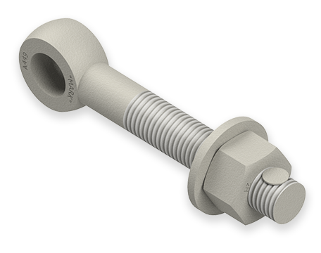 7/8 x 6-Inch Carbon Steel Eyebolt Assembly, Heavy Hex Nut, Lubed