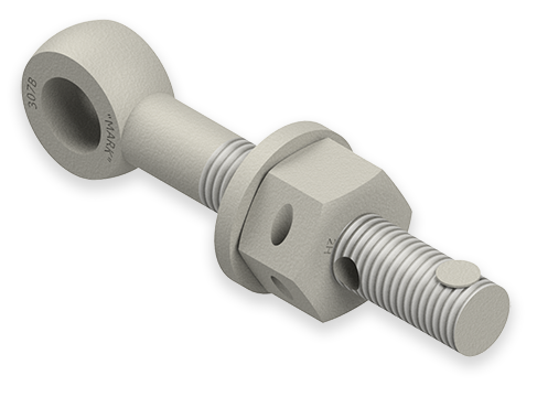 7/8 x 6-Inch Carbon Steel Eyebolt Assembly with 2 Seal Holes, Special Heavy Hex Nut