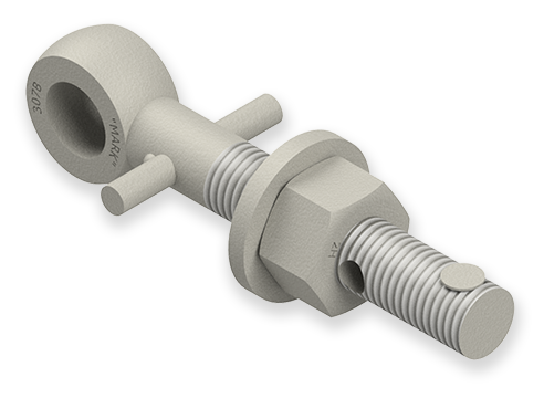 7/8 x 6-Inch Carbon Steel Eyebolt Assembly with Pin and Seal Hole, Heavy Hex Nut