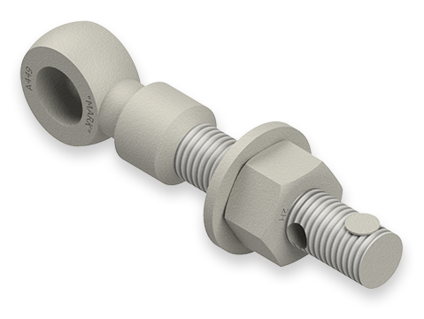 7/8 x 6-Inch Carbon Steel Eyebolt Assembly with Seal Hole and Safety Collar, Heavy Hex Nut