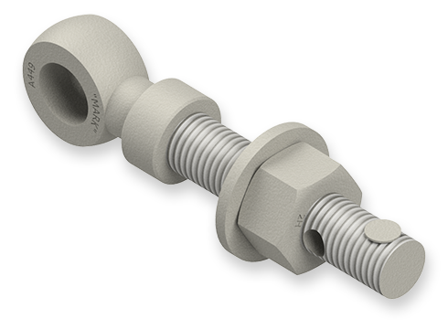 7/8 x 6-Inch Carbon Steel Eyebolt Assembly with Seal Hole and Safety Collar, Heavy Hex Nut