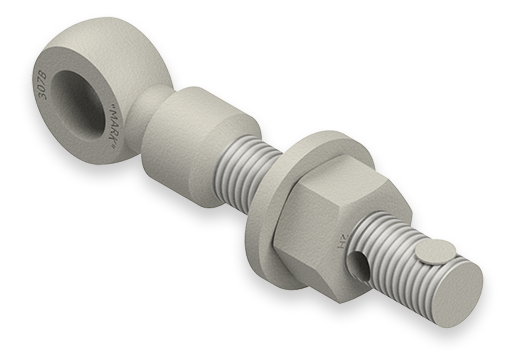 7/8 x 6-Inch Carbon Steel Eyebolt Assembly with Seal Hole and Safety Collar, Heavy Hex Nut