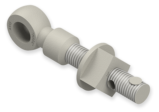 7/8 x 6-Inch Carbon Steel Eyebolt Assembly with Seal Hole and Safety Collar, Heavy Square Nut