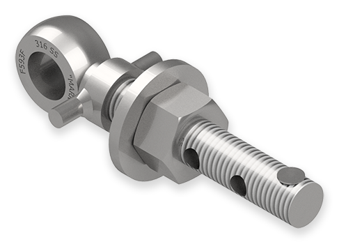 7/8 x 6-Inch Stainless Steel Eyebolt Assembly with 2 Seal Holes and Safety Collar, Heavy Hex Nut