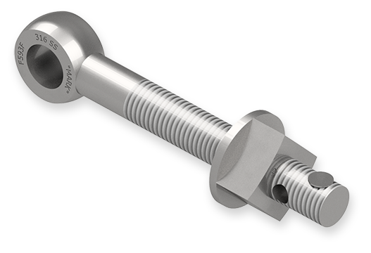 7/8 x 7-Inch Stainless Steel Eyebolt Assembly with Seal Hole, Heavy Square Nut