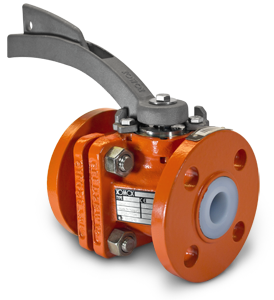 Ball Valve 1 inch Flanged, Locking Lever