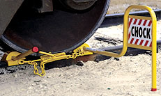 Double Wheel Chock with Tightener, Padlock and Flag