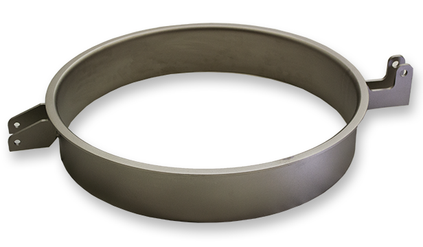 Hatch Ring 20″ with Brackets, No Vent, 3.13″ height, Glass Bead Blasted