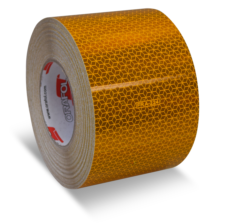 Reflective Tape Roll, 4 by 18-Inches Kiss Cut, 150 Foot Roll, Yellow