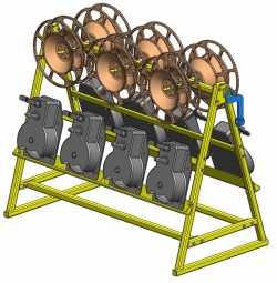 Double Sided Hand Brake Equipment Storage Rack