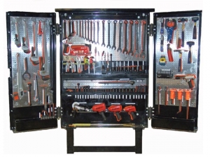 Heavy-Duty Tool Box With Tool Shadows